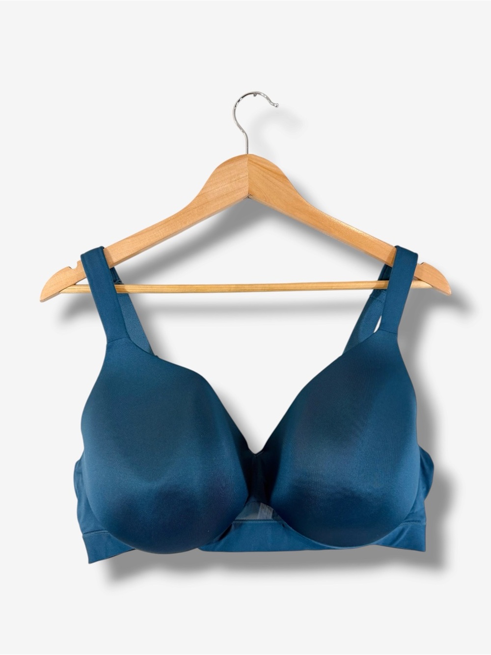 Cacique Lightly Lined Full Coverage Bra 44D Teal Blue Underwired Cups